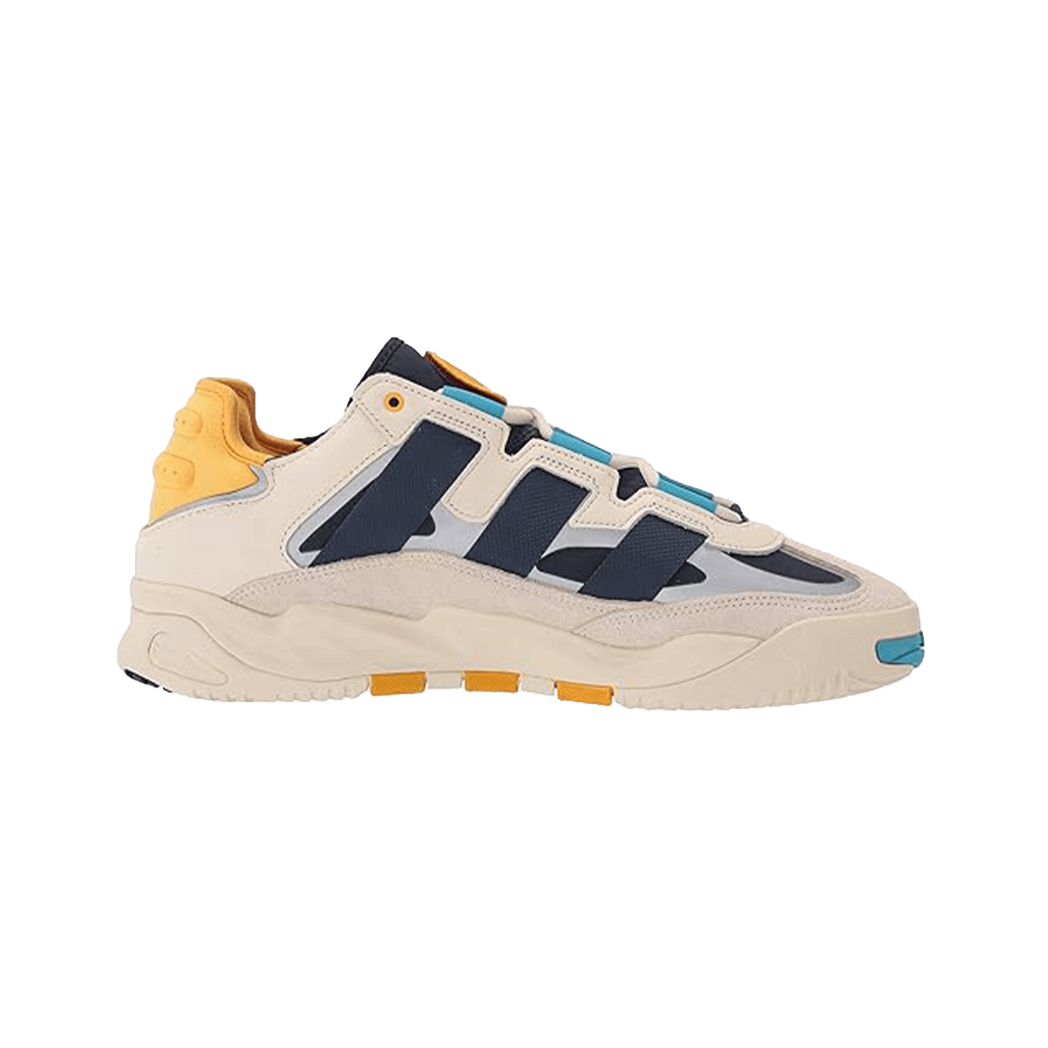 adidas Originals Men's Niteball Sneaker, WhiteSignal CyanNavy