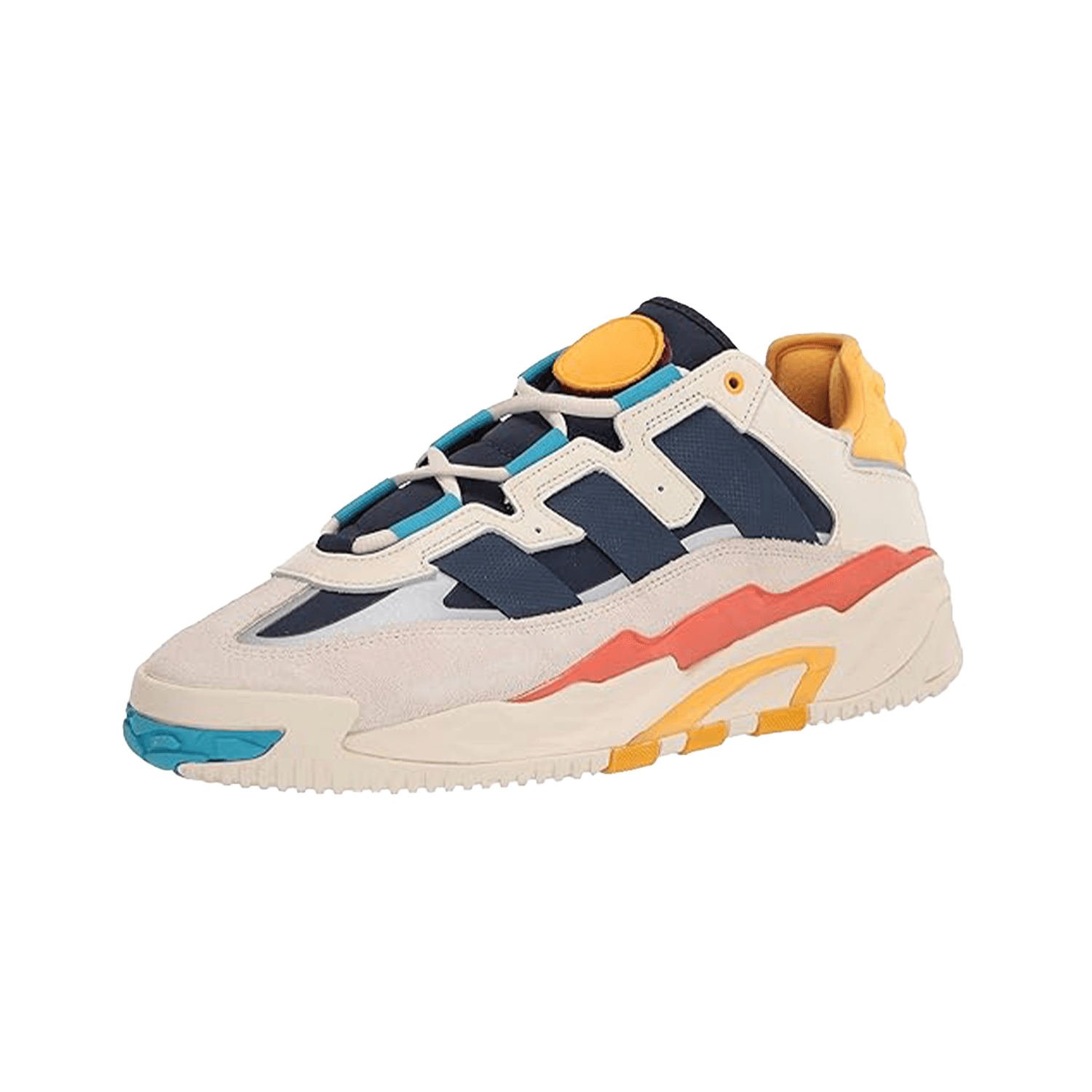 adidas Originals Men's Niteball Sneaker, WhiteSignal CyanNavy — 4