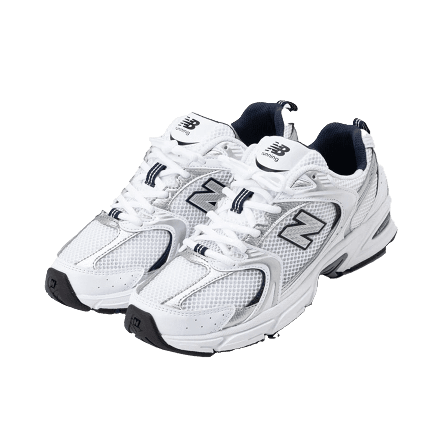 New Balance 530 White Silver Navy — 2